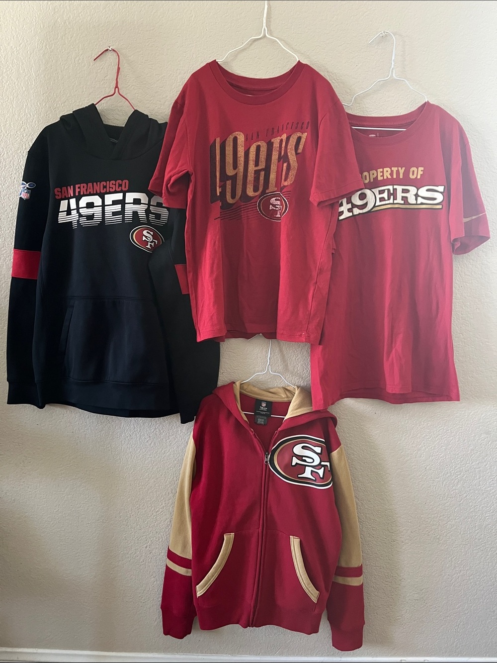NFL Kids San Francisco 49ers Tops Bundle Sz 10-12 and 14-16